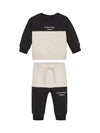 White black color block baby tracksuit
