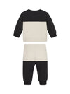 White black color block baby tracksuit