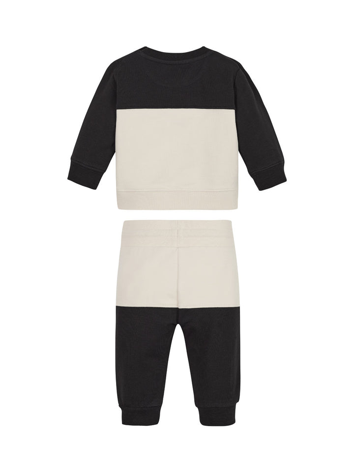 White black color block baby tracksuit