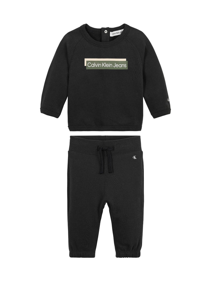 Calvin Klein Jeans tuta neonati hero logo nero