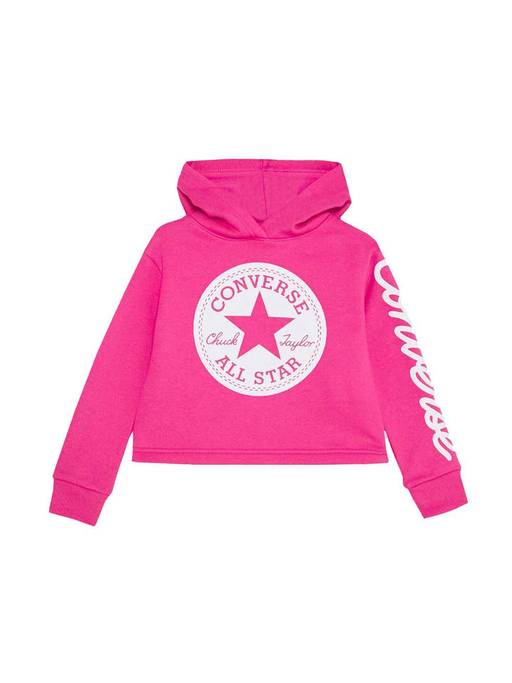 Converse felpa crop patch fuxia bambina