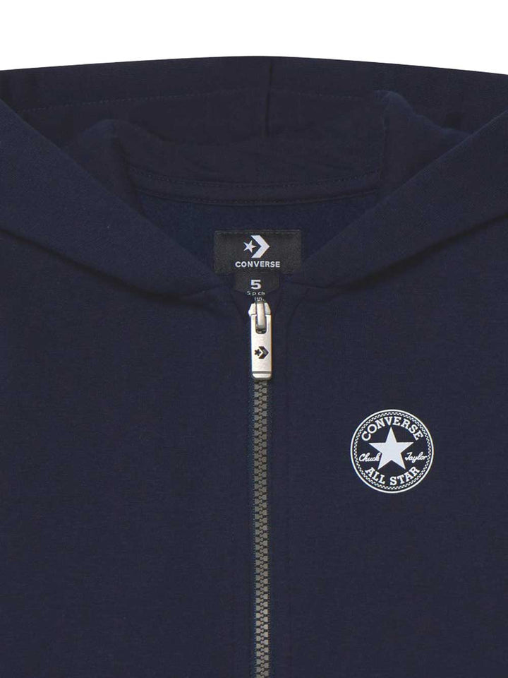 Converse full zip blue kids sweatshirt