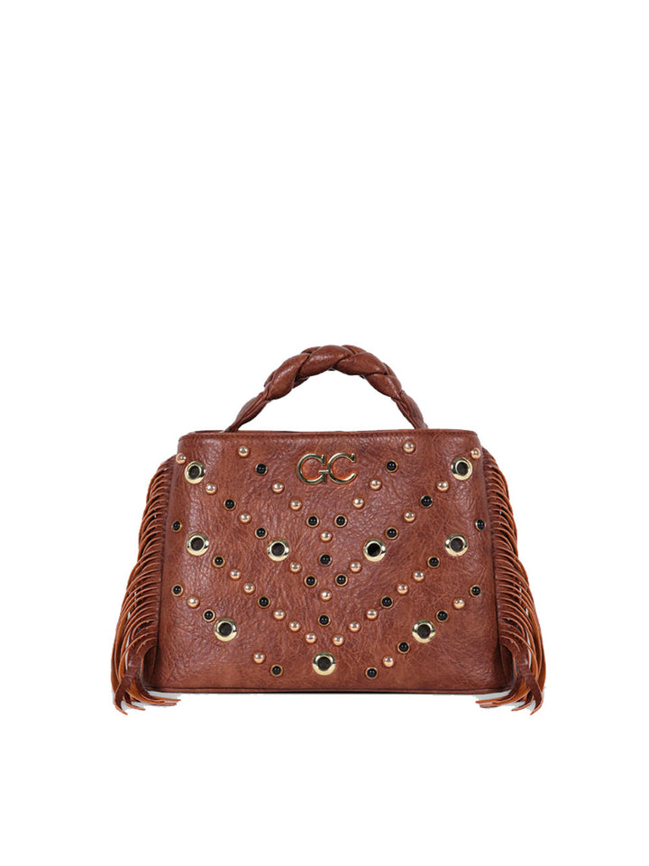 Gio Cellini Crystal borsa donna marrone frange