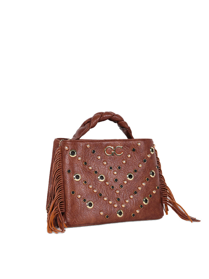 Gio Cellini Crystal borsa donna marrone frange