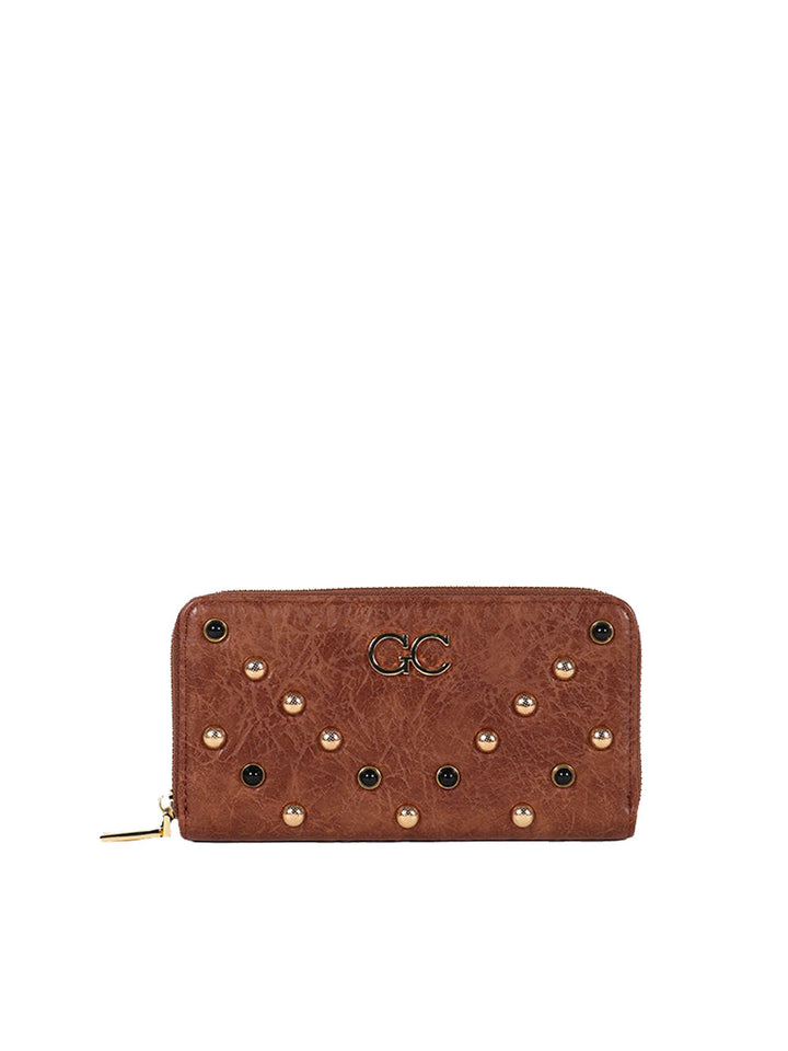 Gio Cellini Stella portafogli donna con borchie marrone