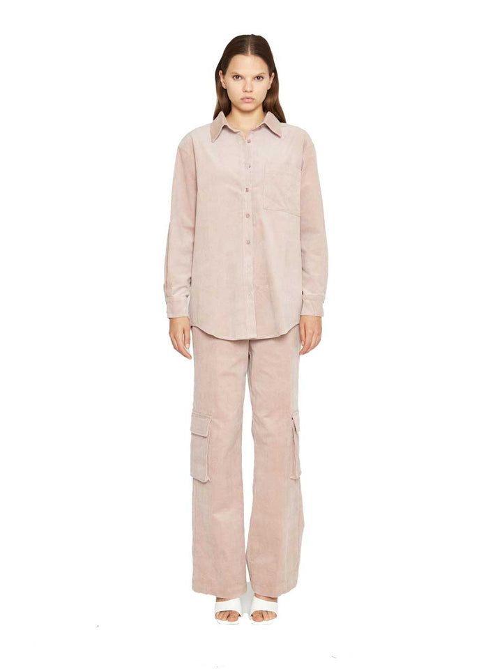 Glamorous camicia velluto donna blush cord