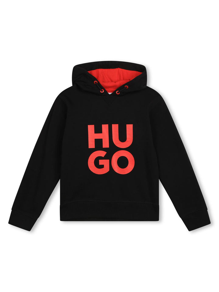 Hugo black hoodie kids sweatshirt