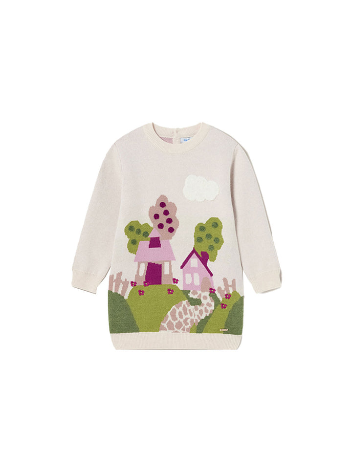 Mayoral vestito bimba in tricot stampato