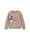 Mayoral beige crew neck sweater for girls