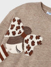 Mayoral beige crew neck sweater for girls