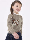 Mayoral beige crew neck sweater for girls
