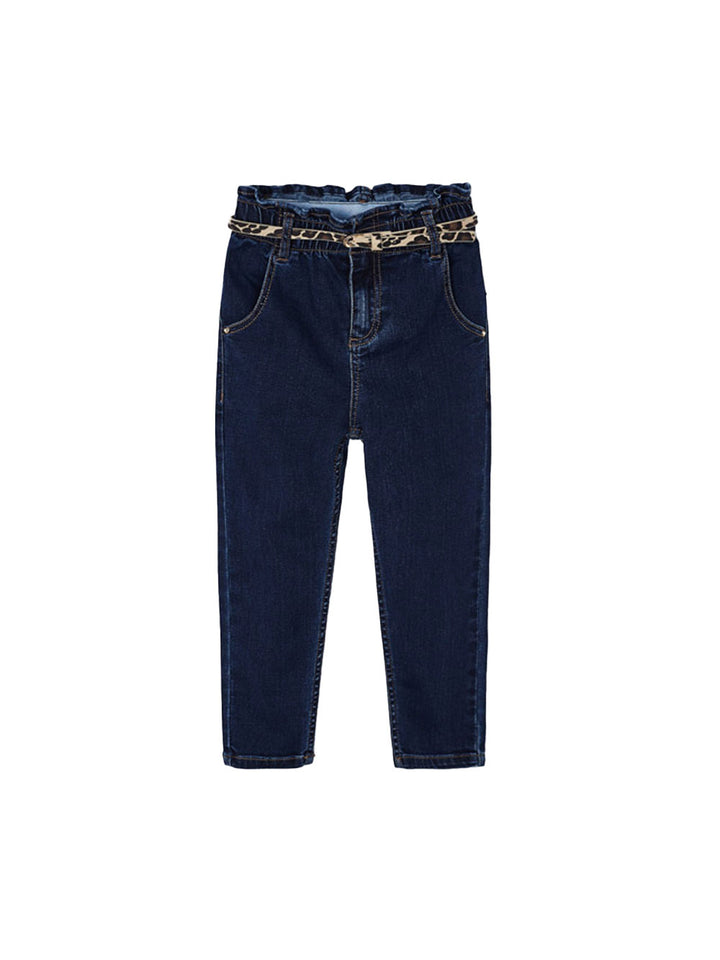 Mayoral jeans for girls high waist with belt