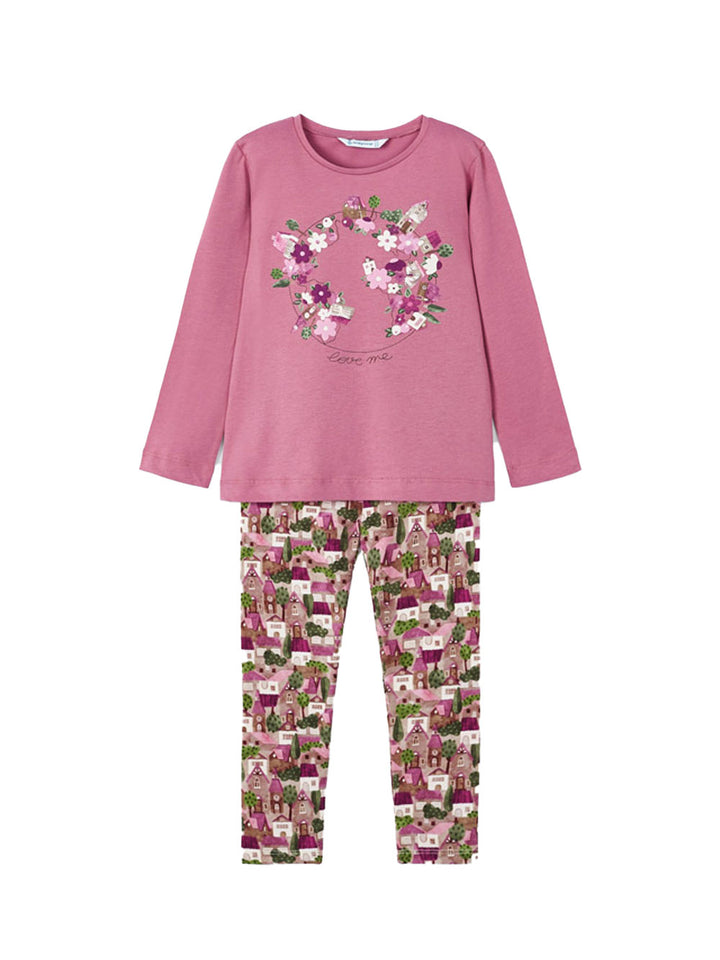 Mayoral completo leggings bambina stampa fiori