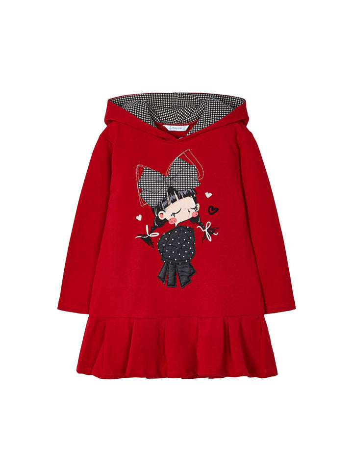 Mayoral vestito ricamato bambina con cappuccio