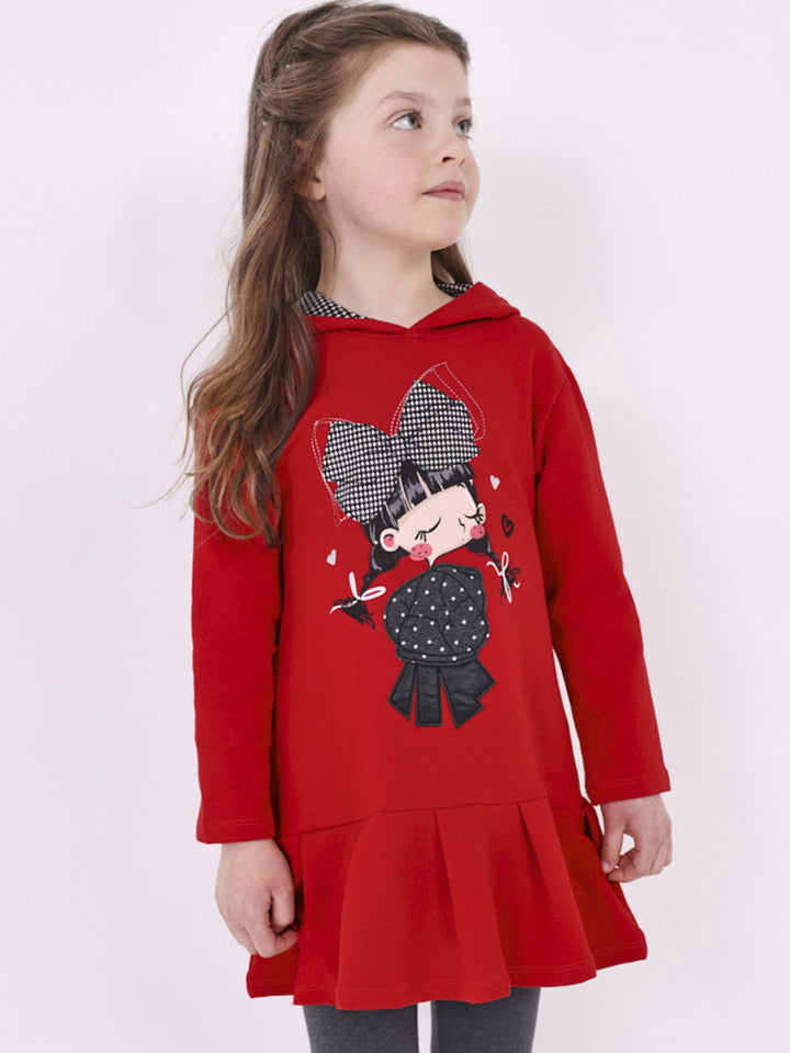 Mayoral vestito ricamato bambina con cappuccio
