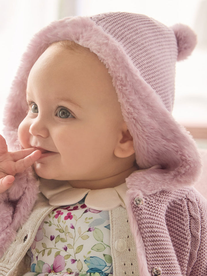Mayoral newborn cardigan newborn fur