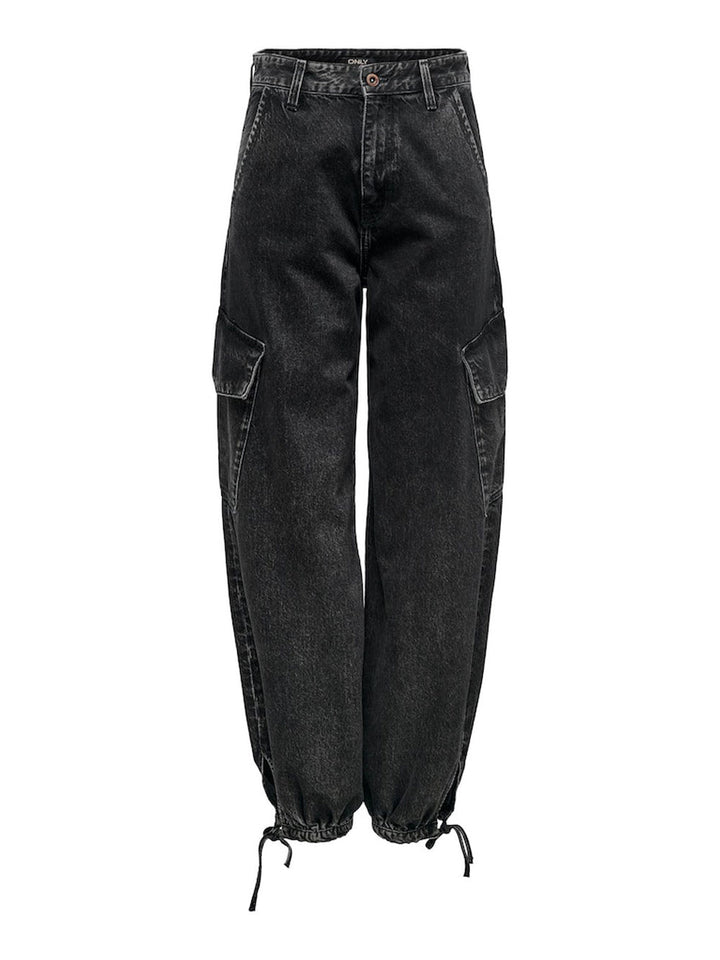 Only Pernille jeans cargo donna nero
