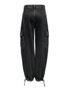 Only Pernille jeans cargo donna nero