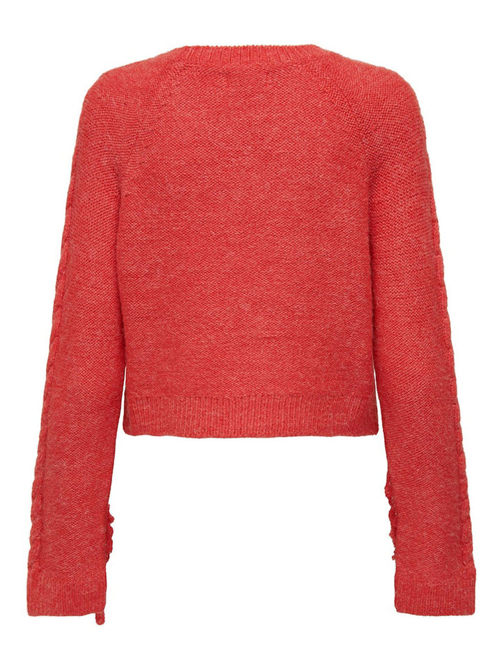 Only Margina pullover donna rosso frange