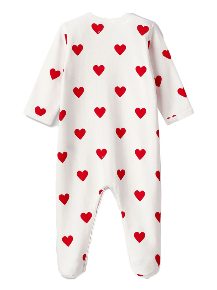 Petit bateau onesie with heart patterned feet