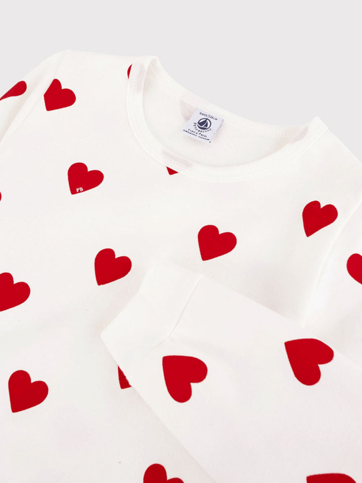 Petit Bateau girls' hearts pajamas