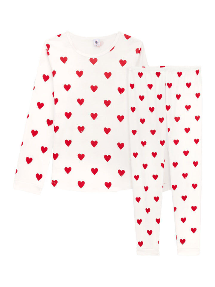 Petit Bateau girl's hearts pajamas