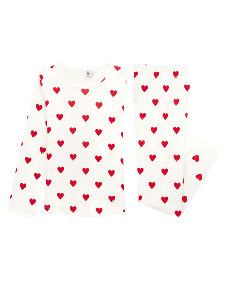 Petit Bateau girl's hearts pajamas