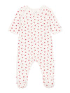 Petit Bateau hearts onesie with feet