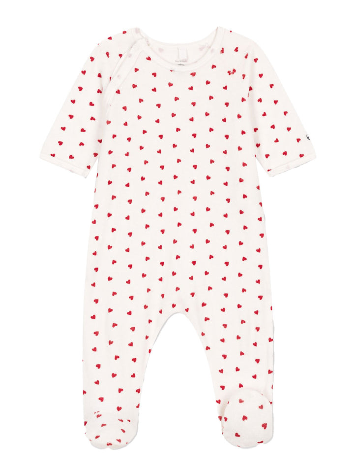 Petit Bateau hearts onesie with feet