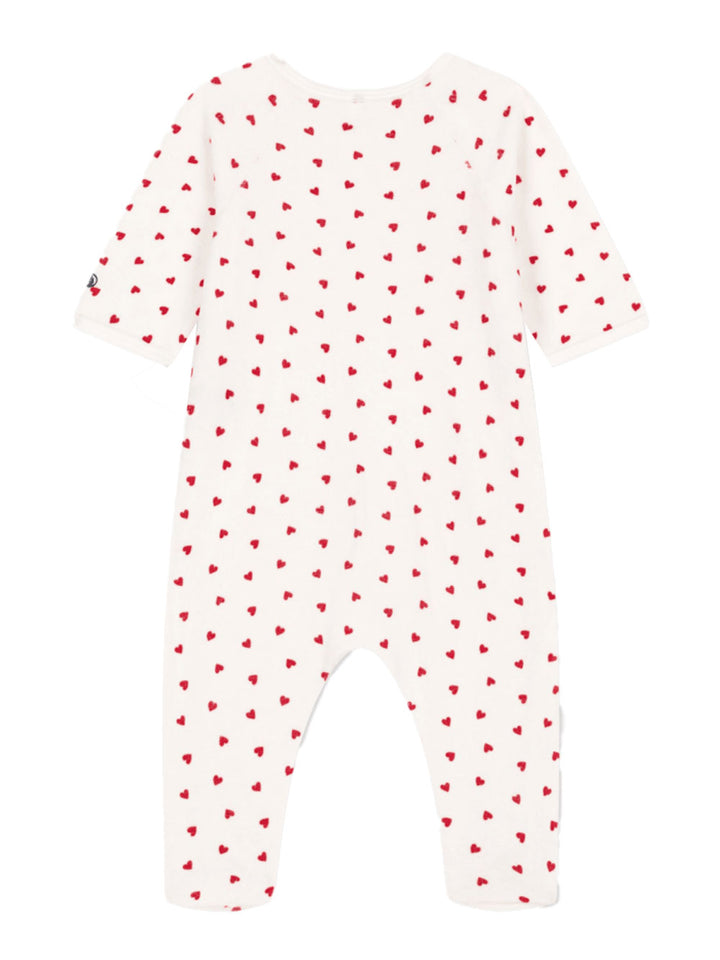 Petit Bateau hearts onesie with feet