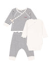Petit bateau 3-piece striped suit
