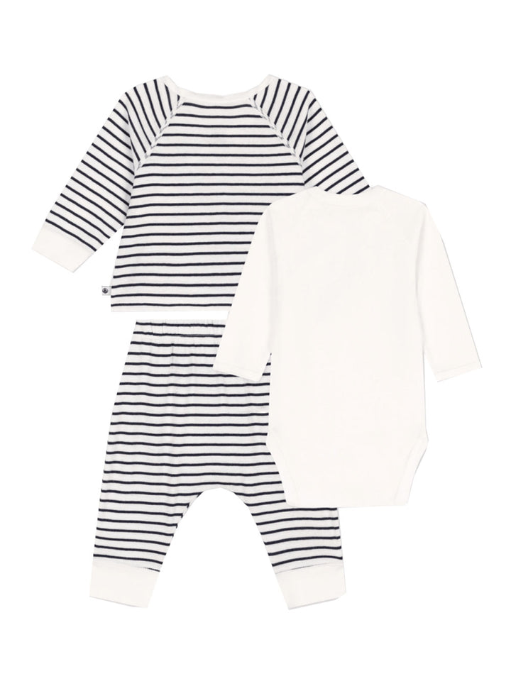 Petit bateau 3-piece striped suit