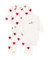Petit Bateau complete 3 pieces heart