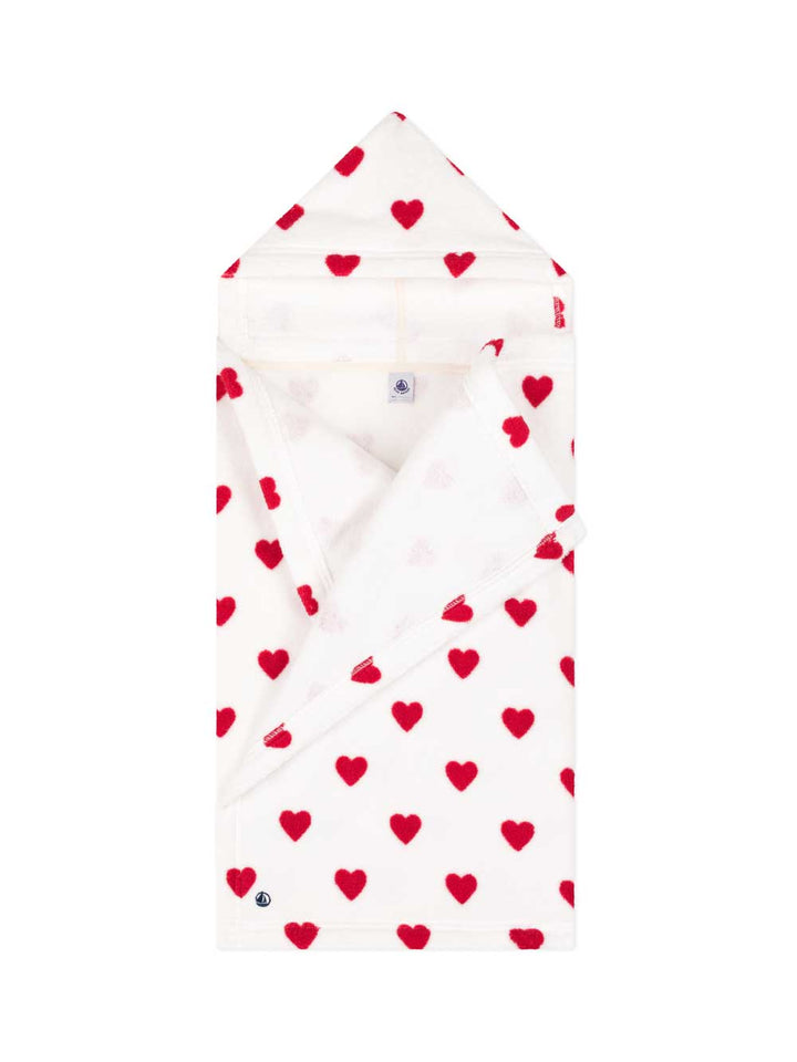 Petit Bateau hearts bath cape