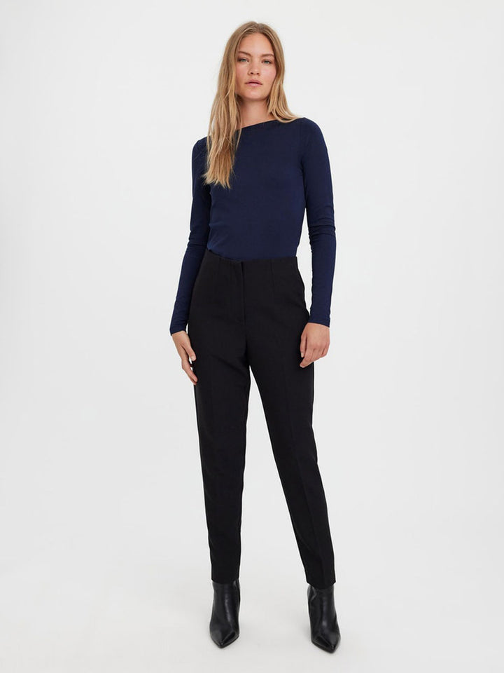 Vmsandy women's black tapered fit trousers