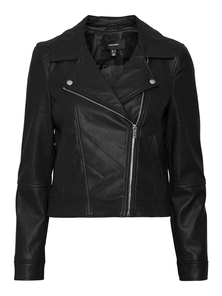 Women's black faux leather jacket