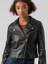 Women's black faux leather jacket