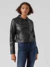 Women's black faux leather jacket