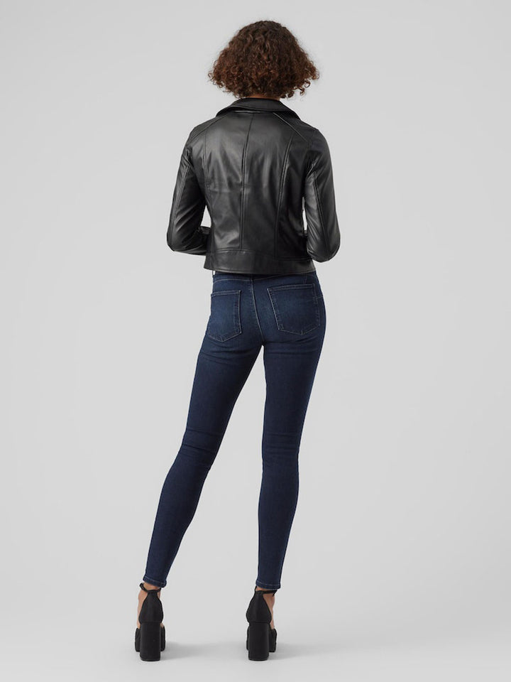 Women's black faux leather jacket