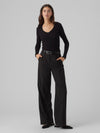 Vmevie women's black V-neck sweater