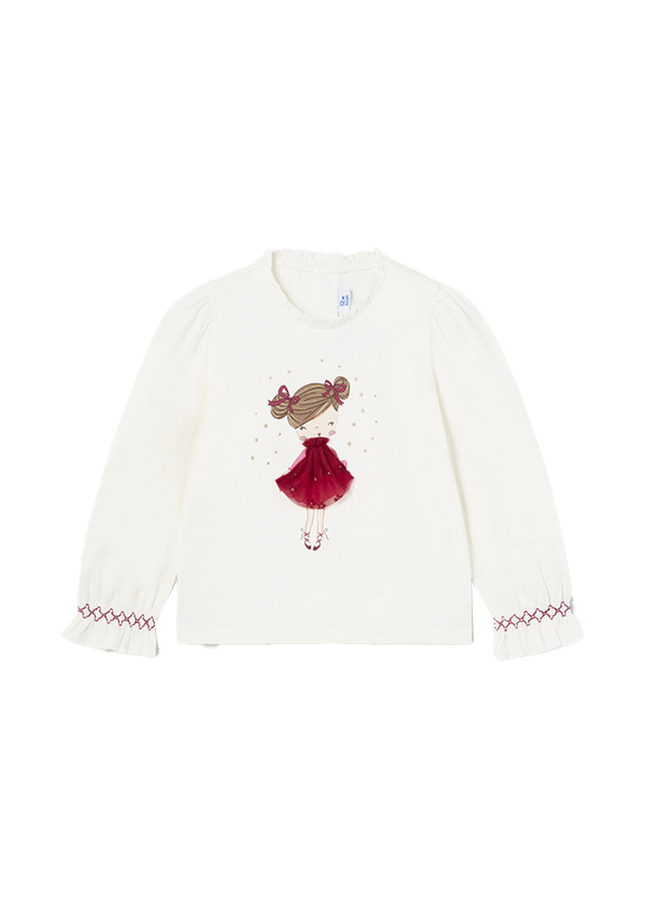 T-shirt MAYORAL da BAMBINA - Ecrù-peper