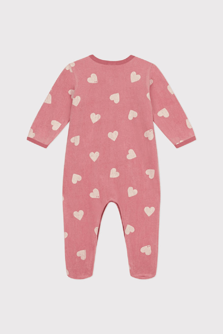 Tutina PETIT BATEAU da NEONATA - ROSEWOOD/MARSHMALLOW