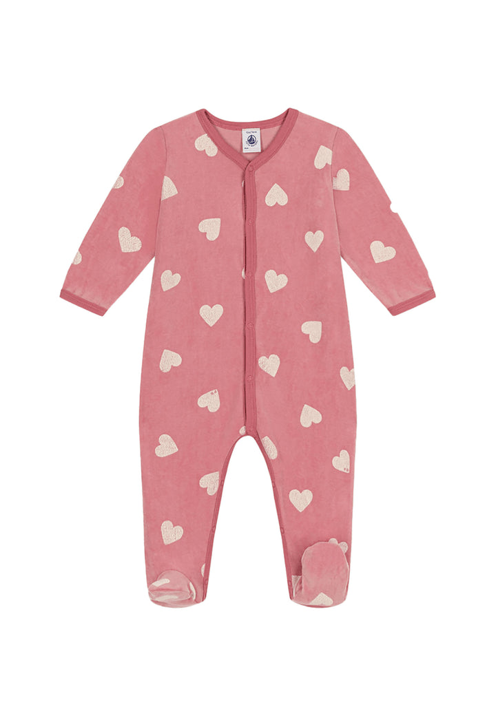 Tutina PETIT BATEAU da NEONATA - ROSEWOOD/MARSHMALLOW