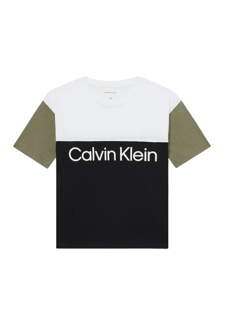 CALVIN KLEIN JEANS T-shirt CALVIN KLEIN JEANS da BAMBINO - Ck Black/ Dusty Olive/ White