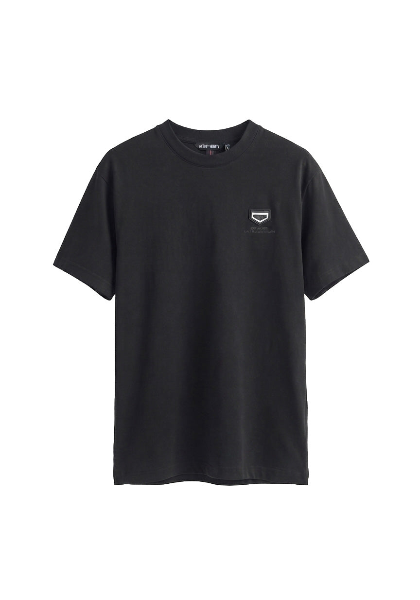 T-shirt nera Antony Morato bambino vista frontale con logo sul petto