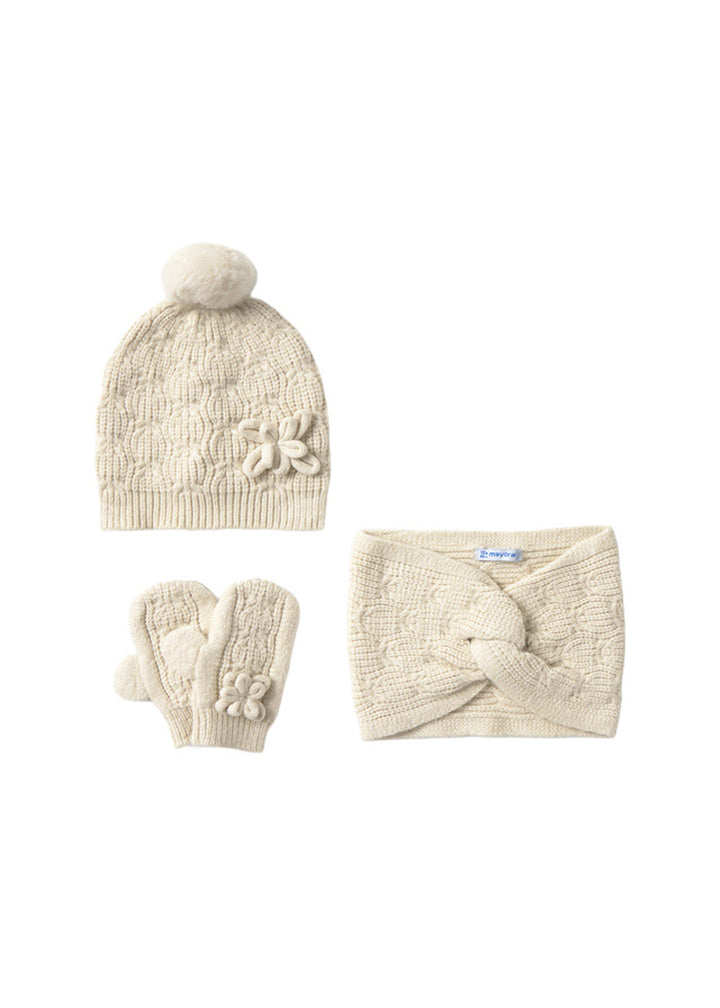 Completo da bambina Mayoral 10258 panna - vista frontale