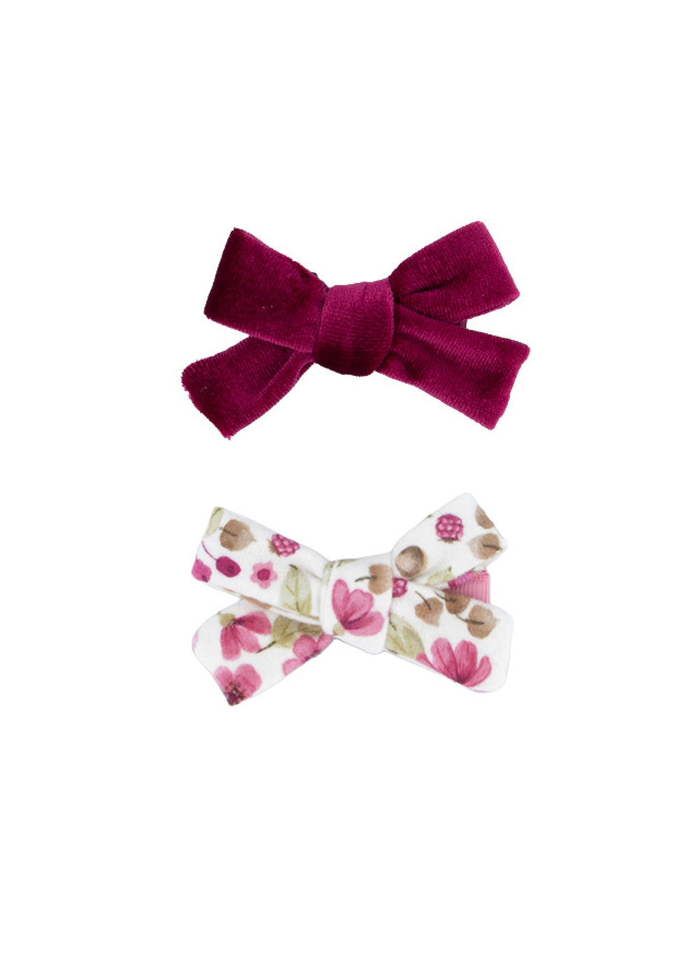 Fermaglio da bambina Mayoral 10261 bordeaux e floreale - vista frontale