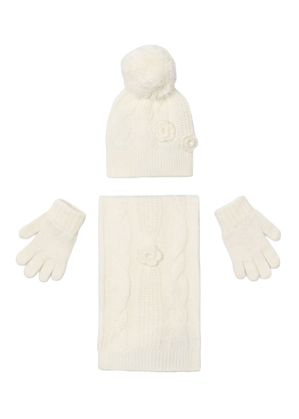Completo da bambina Mayoral 10303 panna - vista frontale