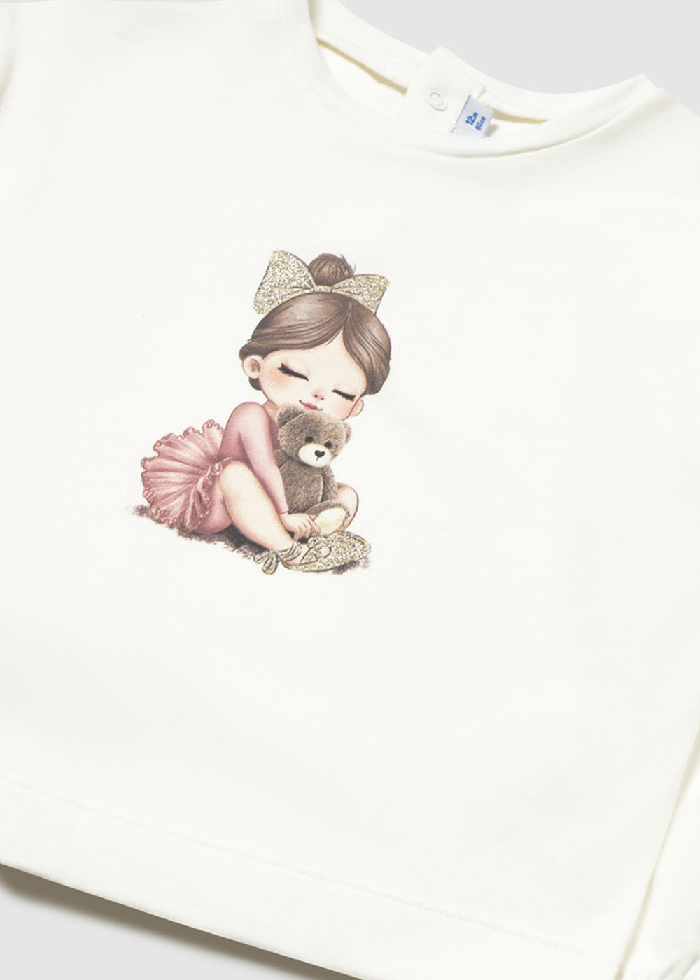 T-shirt da bambina Mayoral 2002 panna con stampa bambina - dettaglio 2