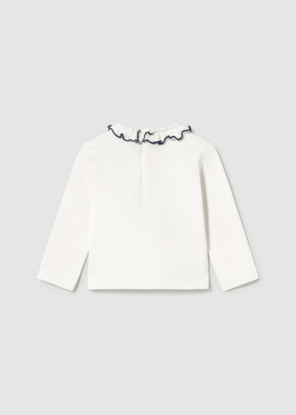 T-shirt da bambina Mayoral 2090 bianca con colletto - dettaglio 1